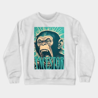 Chimpanzee Ancestor, lowbrow style Crewneck Sweatshirt